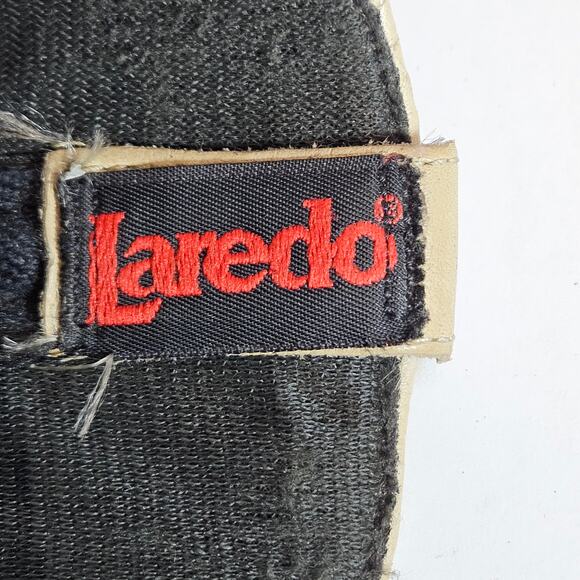 VINTAGE Cream Leather Laredo Basket Weave‎ Pattern Cowgirl Boots Size 6.5M - Picture 7 of 8